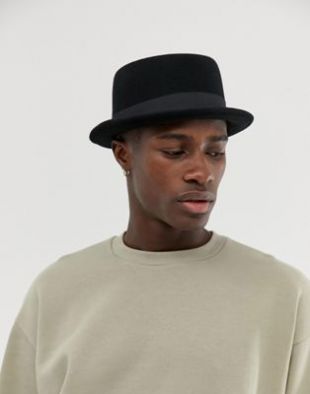 Asos pork pie hat in black felt