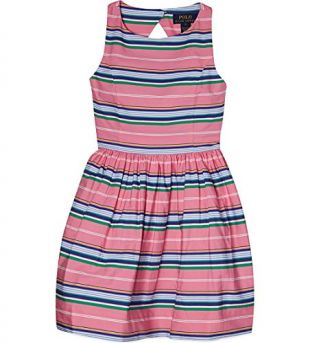 Ralph Lauren Girl's Striped Cotton Shirtdress (10)