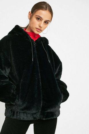 Uo faux fur on sale hoodie