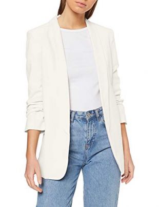 Pieces NOS PCBOSS 3/4 Blazer Noos Veste de Costume, Blanc Cloud Dancer, 38 (Taille du Fabricant: Small) Femme