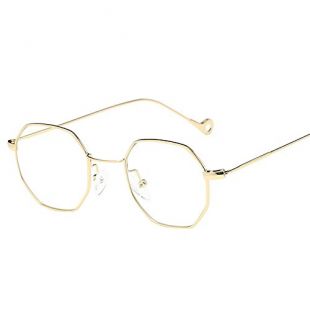 babyhome Lunettes femmes,Homebaby Lunette de Vue Unisexe Rétro Rondes Metalique Cadre Frame Lunettes Vintage Verres Transparent Style Aviateur Pilote Eyeglasses pour Homme et Femme Adultes (Or)