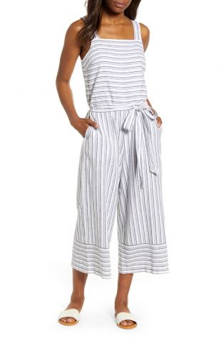 Talia Stripe Cotton & Linen Jumpsuit