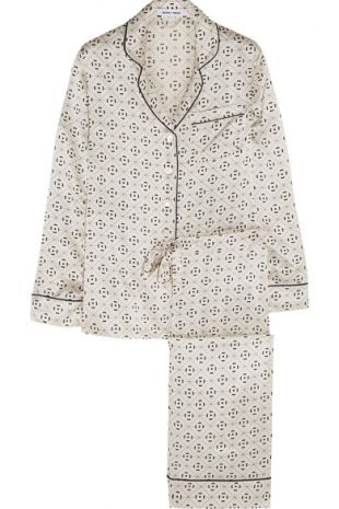 Lila Amalia Printed Silk Satin Pajama Set