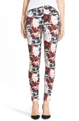 Floral Print Skinny Jeans