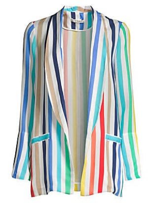 Kylie Rainbow Stripe Shawl Collar Jacket