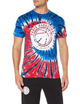Paris Basket Avenir T- Shirt Tie Dye Paris Basketball Supporter Homme, Multicolore, FR : M (Taille Fabricant : M)