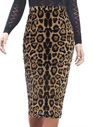 VFSHOW Womens Elegant Ruched Ruffle High Waist Pencil Midi Mid-Calf Skirt 2278 Leo S