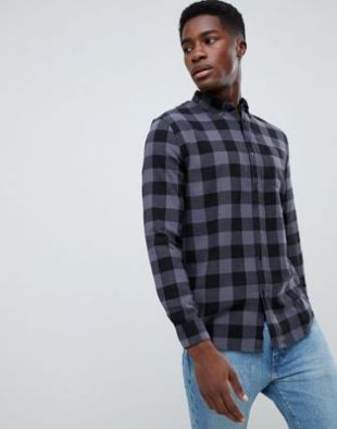 New Look regular fit shirt in gray check