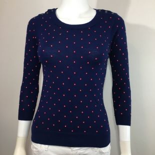 Polka dot Tippi Sweater Shoulder Buttons