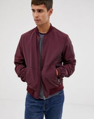 Esprit bomber jacket in burgundy