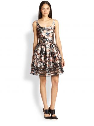 Facet Floral Print Dress