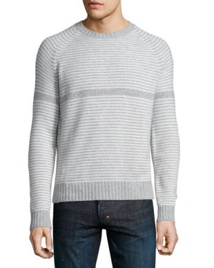 Cashmere Striped Crewneck Sweater