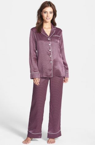 Lila Print Silk Pajamas