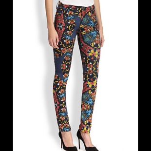 Jewel Print Skinny Jeans