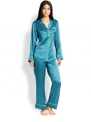 Printed Silk Pajamas In Valentina