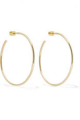 Jennifer Fisher 2" Thread gold-plated hoop earrings