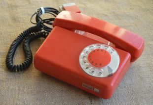 Vintage à cadran orange téléphone soviétique cadran téléphone Vintage gadget rétro maison bureau téléphone rouge collection décor du Bureau de travail