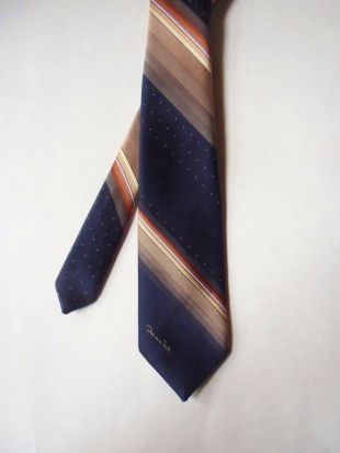 Oscar de la Renta cravate, cravate Designer sombre rayé bleu