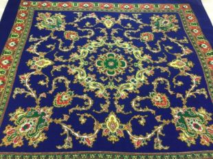 Vintage des années 60 russe tête foulard ukrainien Hustka laine châle foncé bleu rouge vert folk mariage accessoire
