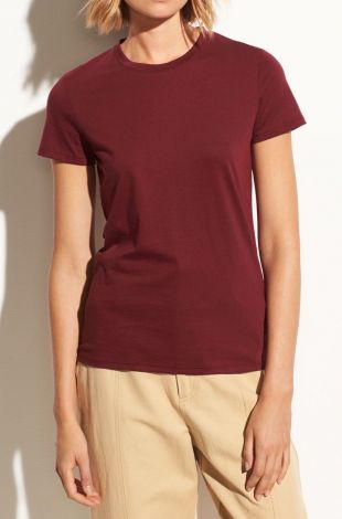 Relaxed Essential Pima Cotton Crew Neck Tee Top
