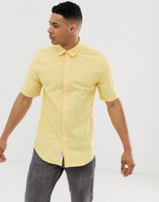 Only & Sons   Chemise Oxford à manches courtes   Citron | ASOS