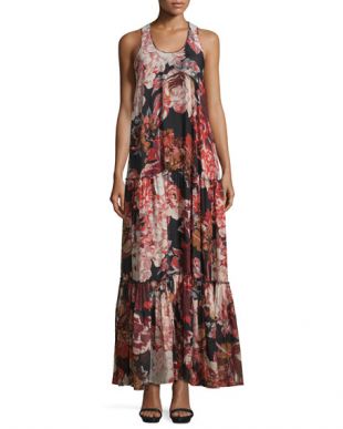 Izzie Floral Silk Maxi Dress