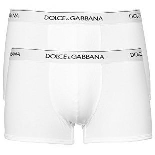 Dolce & Gabbana Day by Day Bi-Pack Men's Boxer Trunks in White Large