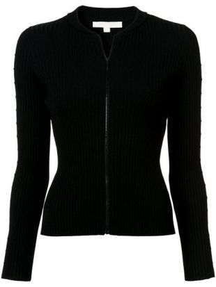Jonathan Simkhai - Jonathan Simkhai Cut Out Sleeve Zipped Sweater