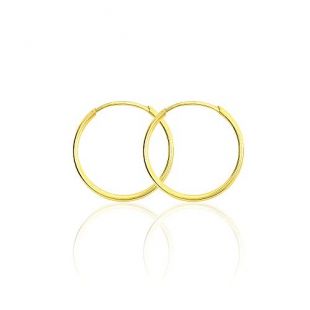Rendez-vous RueParadis Paris - Boucles D'oreilles Créoles - Or Jaune 9 Carats (9k) 375 - Bijou Femme Précieux - 11 mm - Idée Cadeau Noël