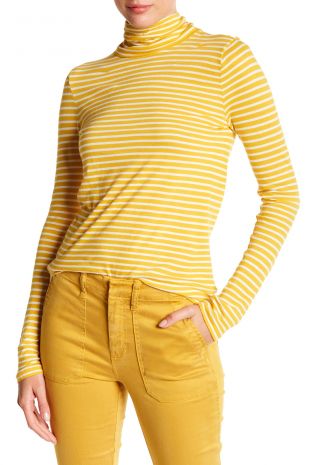 Striped Tissue Turtleneck Pullover
