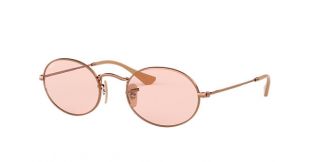 Ray-Ban Lunettes Oval Evolve verres réflechissant rose photochromiques et montures bronze cuivre