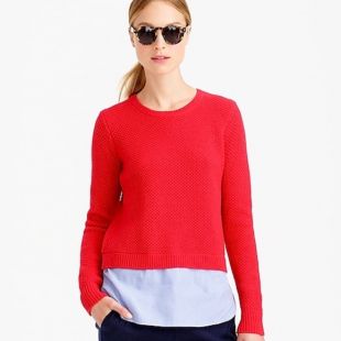 Lambswool Shirttail Sweater In Blue