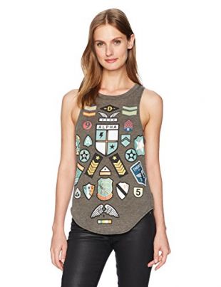 CHASER Women's Vintage Jersey Basic Muscle Tank, Multi/Color, M