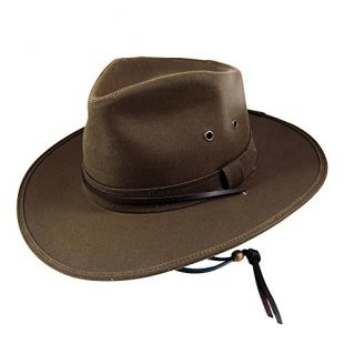 Jaxon & James Chapeau Australien en Toile Cirée Marron Medium