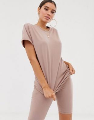 PrettyLittleThing T shirt d'ensemble oversize Taupe