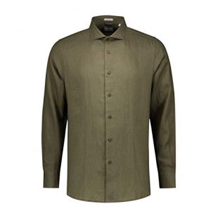 Dstrezzed Chemise Manches Longues en Lin Kaki