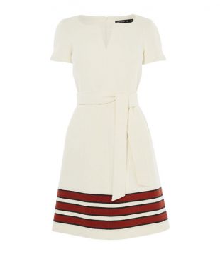 Striped Tweed A Line Dress