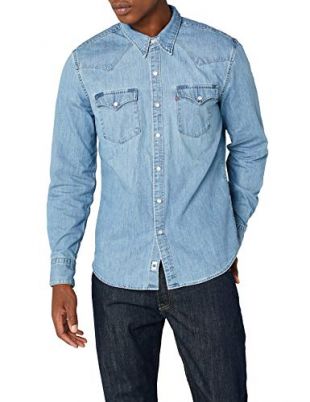 Levi's - Chemise Barstow Western, à manches longues - 6581601160, Bleu, Small (Taille fabricant: Small)