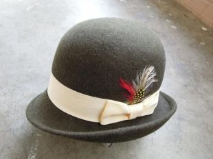 Christys' London Dark Green Felted Wool Bowler Cloche Hat
