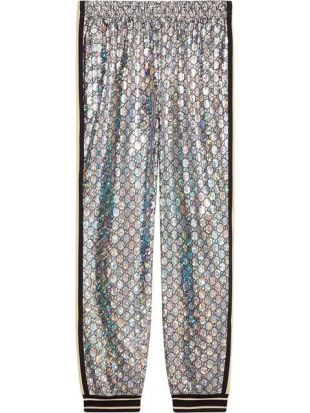 Laminated Sparkling GG Jersey Jogging Pant