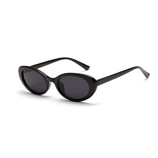 Bold Retro Thick Frame Clout Goggles Oval Mod Lens Candy Eye Sunglass by MAFAGE (Black)
