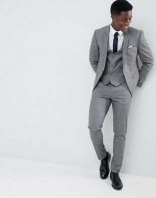 Asos skinny suit in mid grey