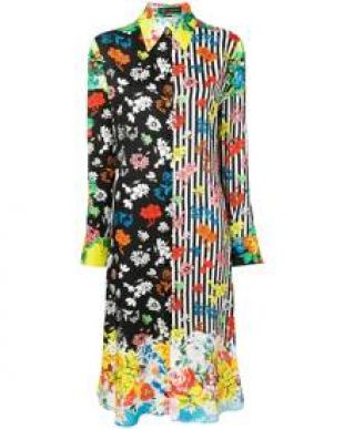 Versace - Versace Gypsy Print Silk Midi Shirt Dress in A7000 Multicolor