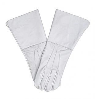 Swiftwears Medieval Gauntlet Leather Cosplay Gloves Long Arm Cuff (X-Large, White)