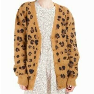 Opening Ceremony - Chloe Sevigny Leopard Print Angora Cardigan
