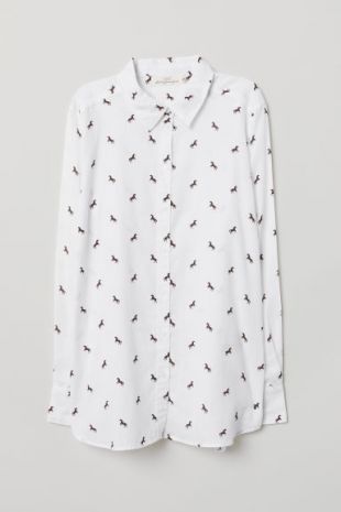 Cotton Shirt White/horses