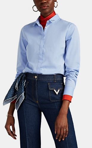 Claudine Embroidered Cotton Blouse