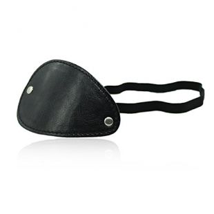 CLROY Costume Mask Eyewear Elastic Band Faux Leather Eye Patch for Cosplay (Black)