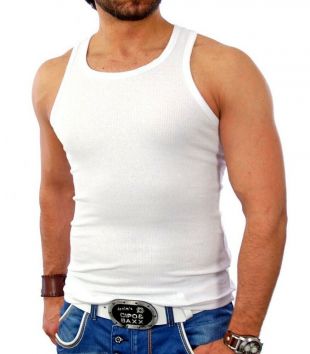Débardeur uni pour homme en blanc