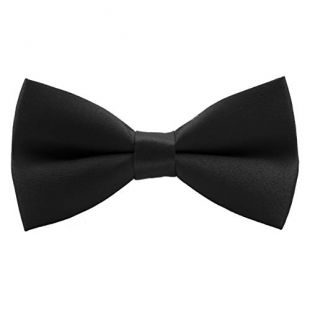 Wirarpa Men's Classic Pre-tied Bow Ties Formal Solid Tuxedo Adjustable Neck Bowties Wedding Packs Black Gift Box Size L